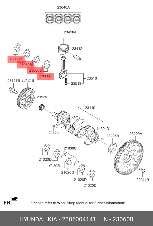 2306004141 HYUNDAI KIA Bearing shell