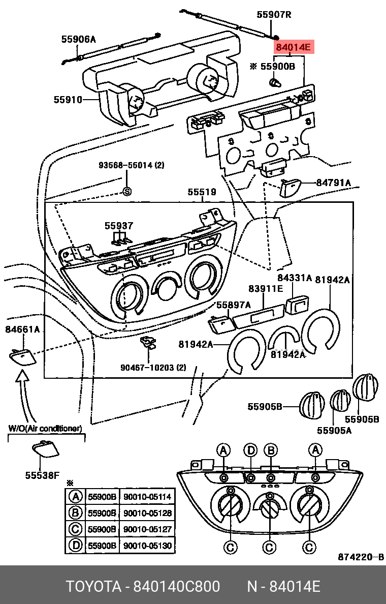 84014-0C800 TOYOTA LEXUS BOARD SUB-ASSY