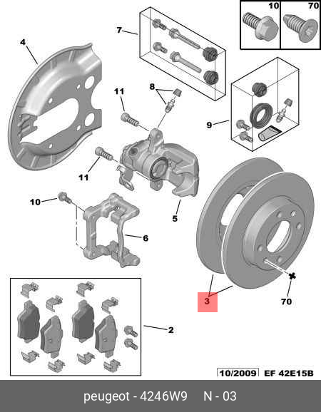 Rear brake discs, set