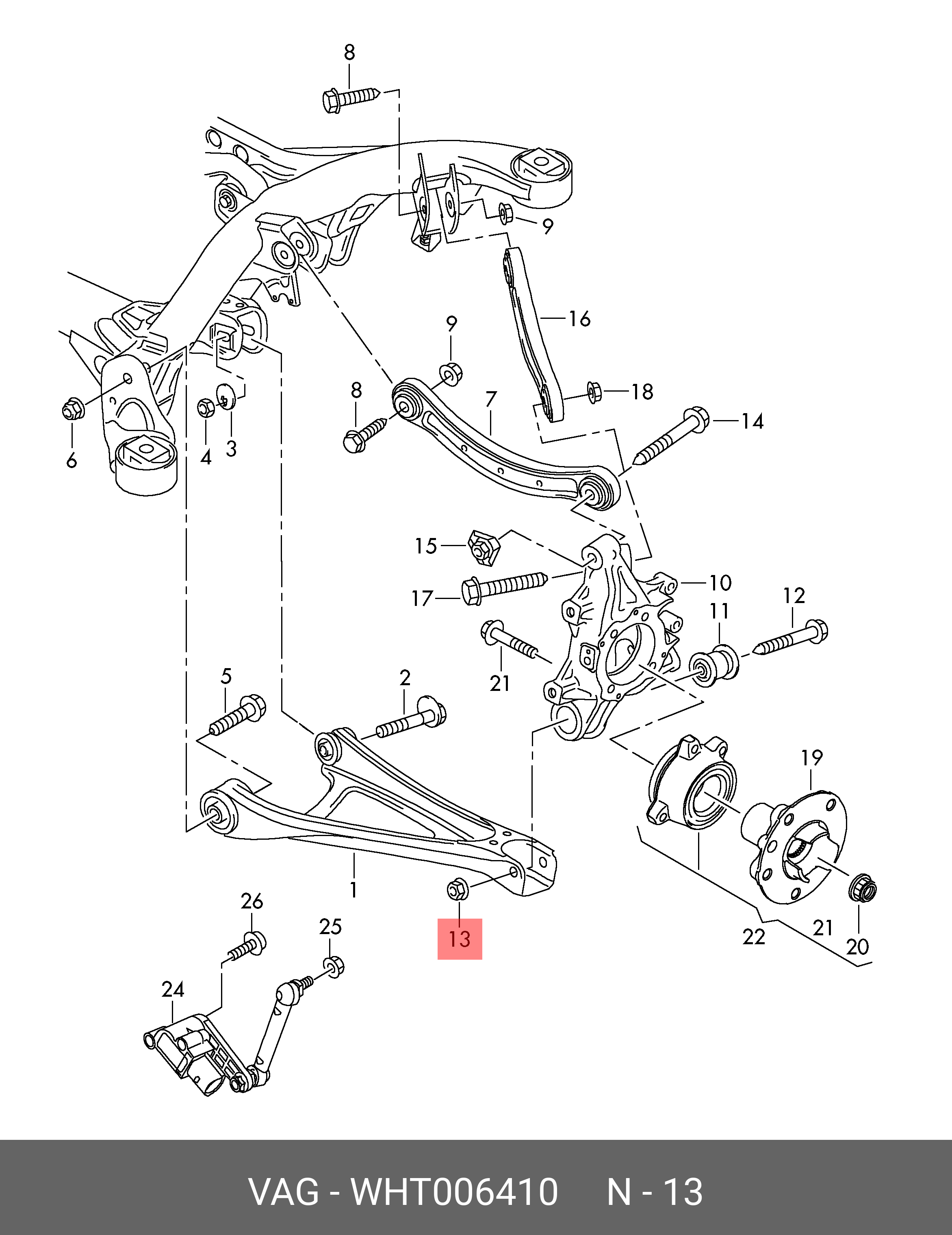 Wht 010 641 WHT 006 410 VAG Hexagon Nut