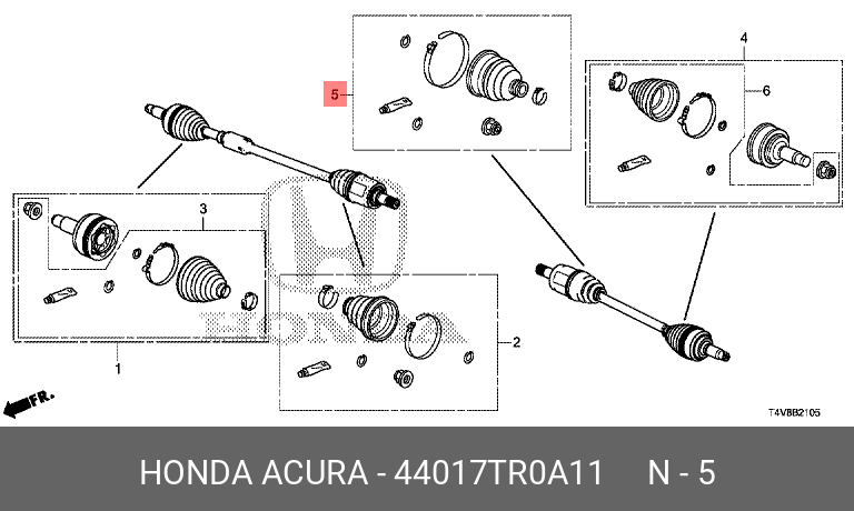 Boot Set Inboard 44017TR0A11 HONDA Boot Set Inboard