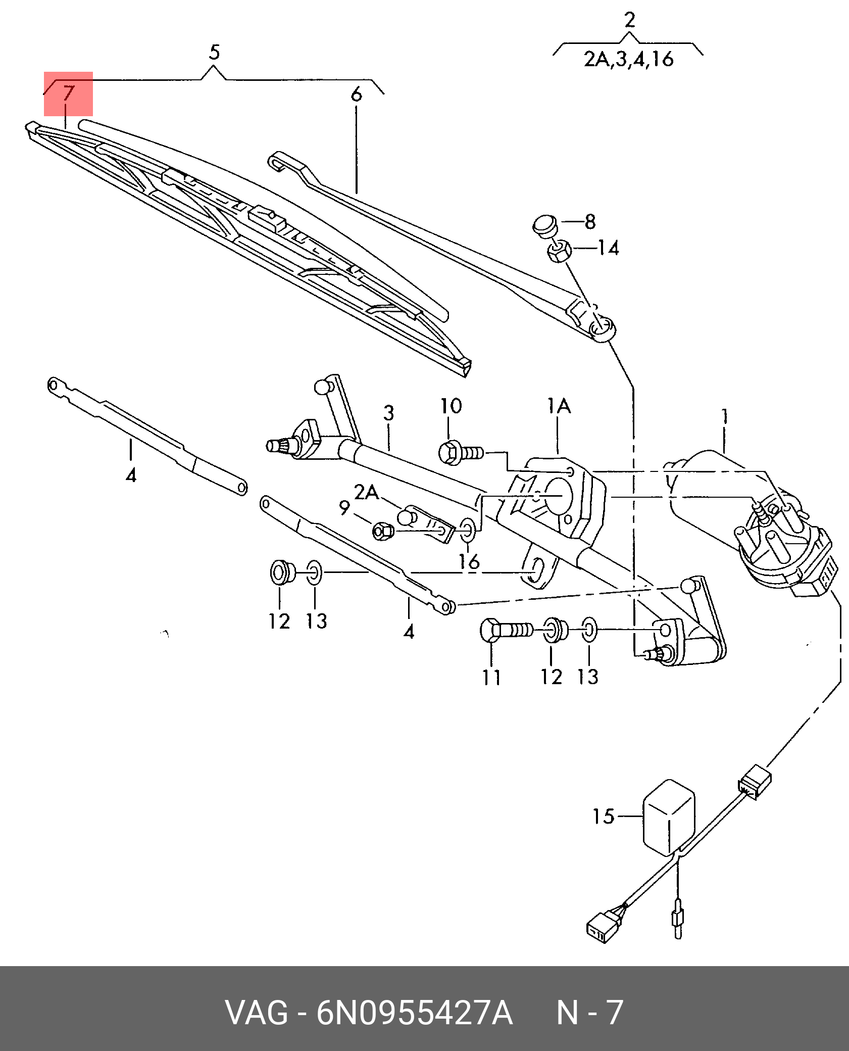 Front wiper blade, right