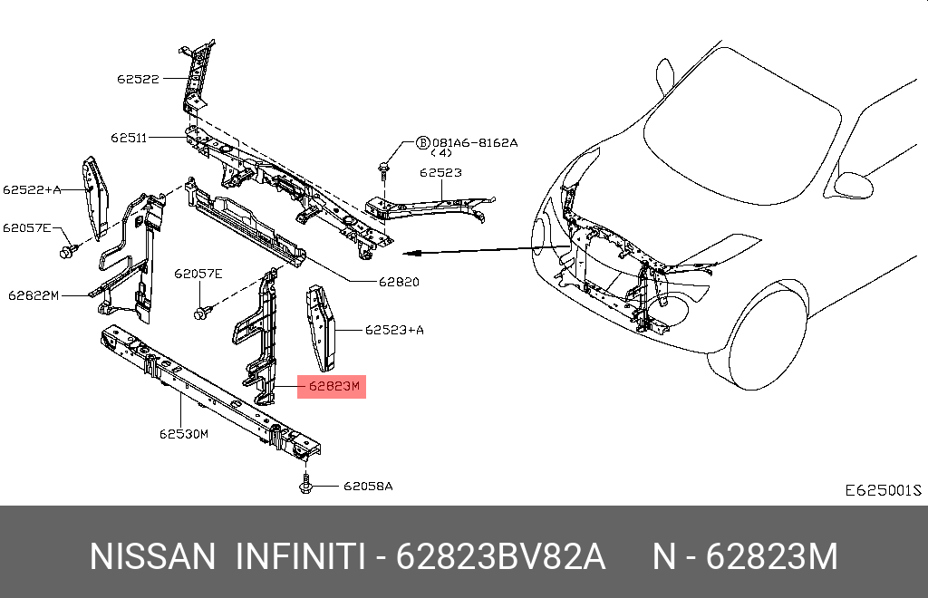 62823BV82A NISSAN GUIDE-LH