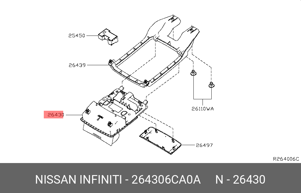 26430-6CA0A NISSAN A.SPOT LAMP