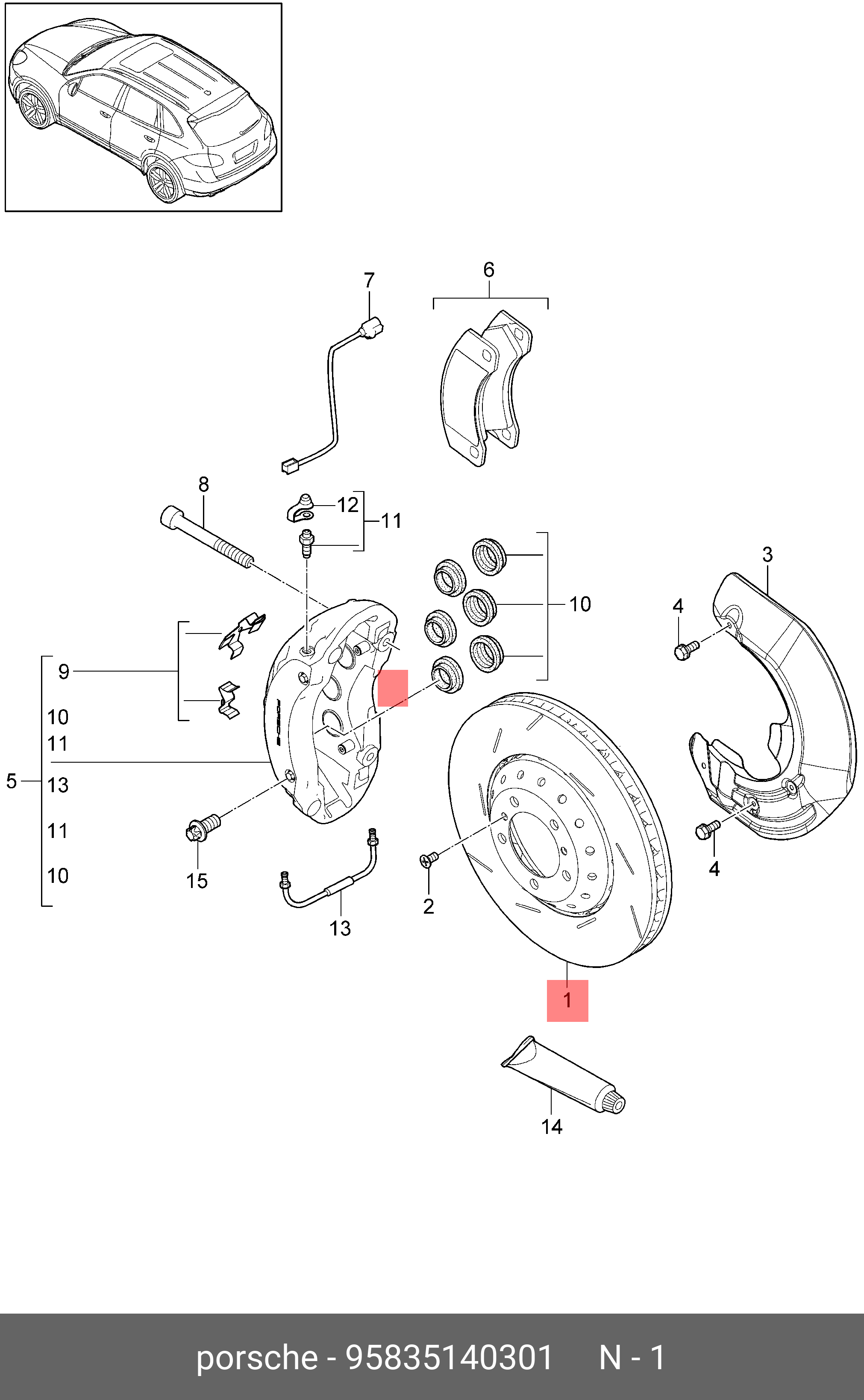 Front brake disc, left