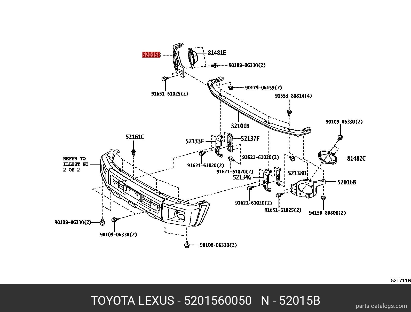 52015-60050 TOYOTA LEXUS BRACKET SUB-ASSY FR