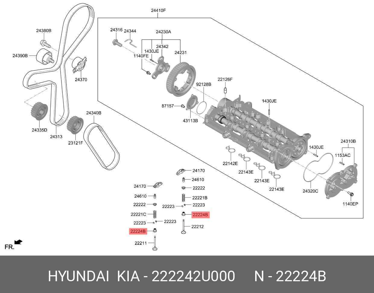 222242U000 HYUNDAI KIA SEAL-VALVE STEM