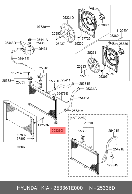 TAMPON INF RADIATOR STG/DR