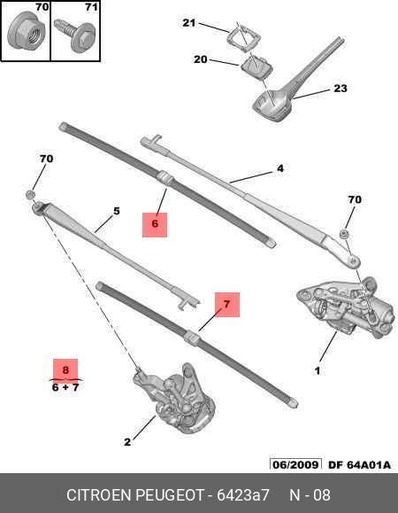 Wiper blade set, front