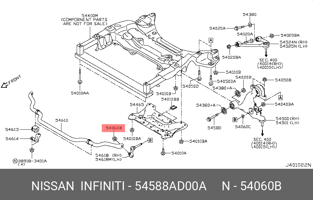 54588-AD00A NISSAN NUT
