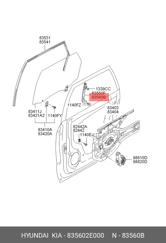 CHANNEL ASSY-RR DR FR HY