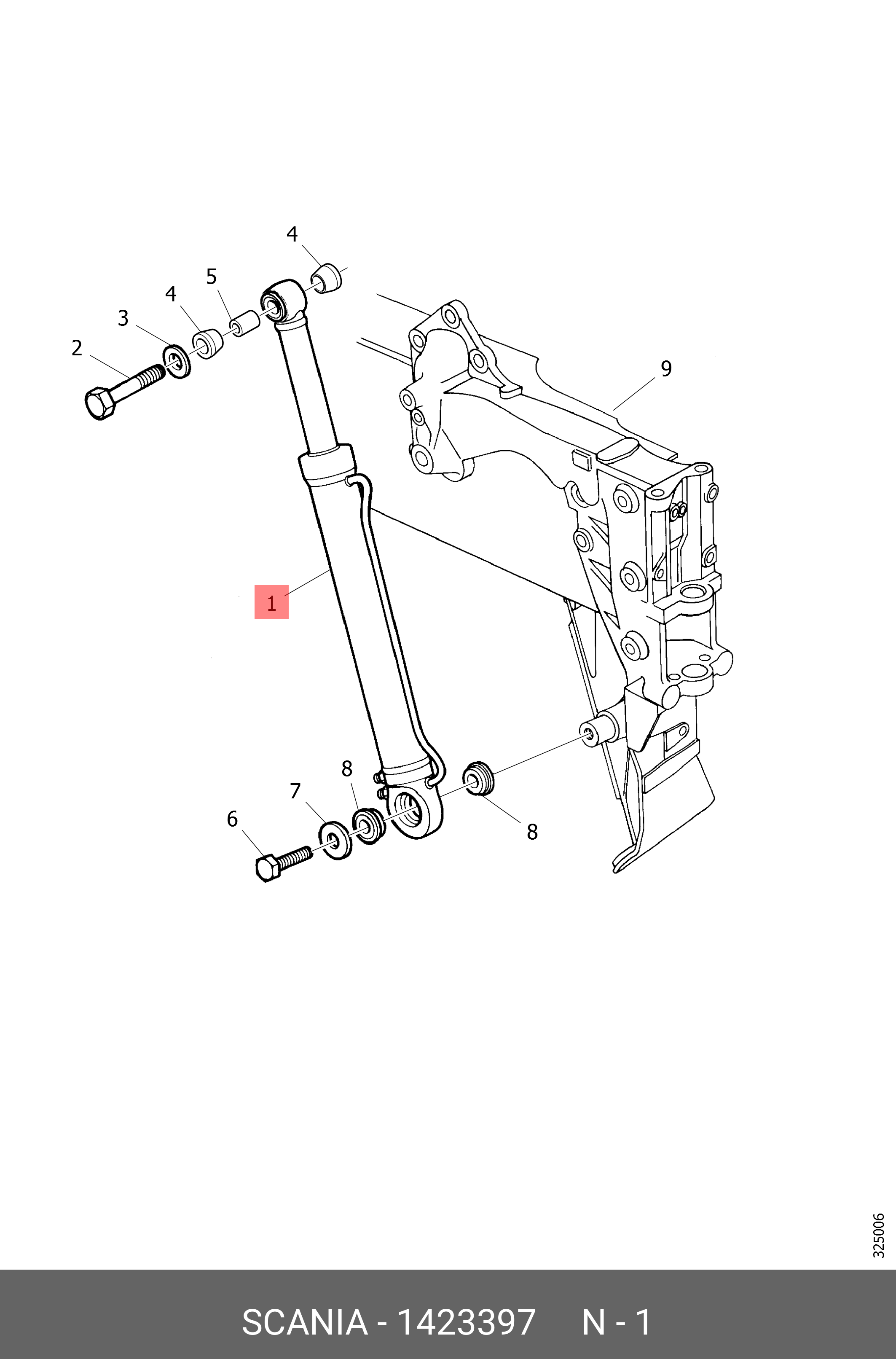 1423397 SCANIA CABIN TILT CYLINDER CP CAB