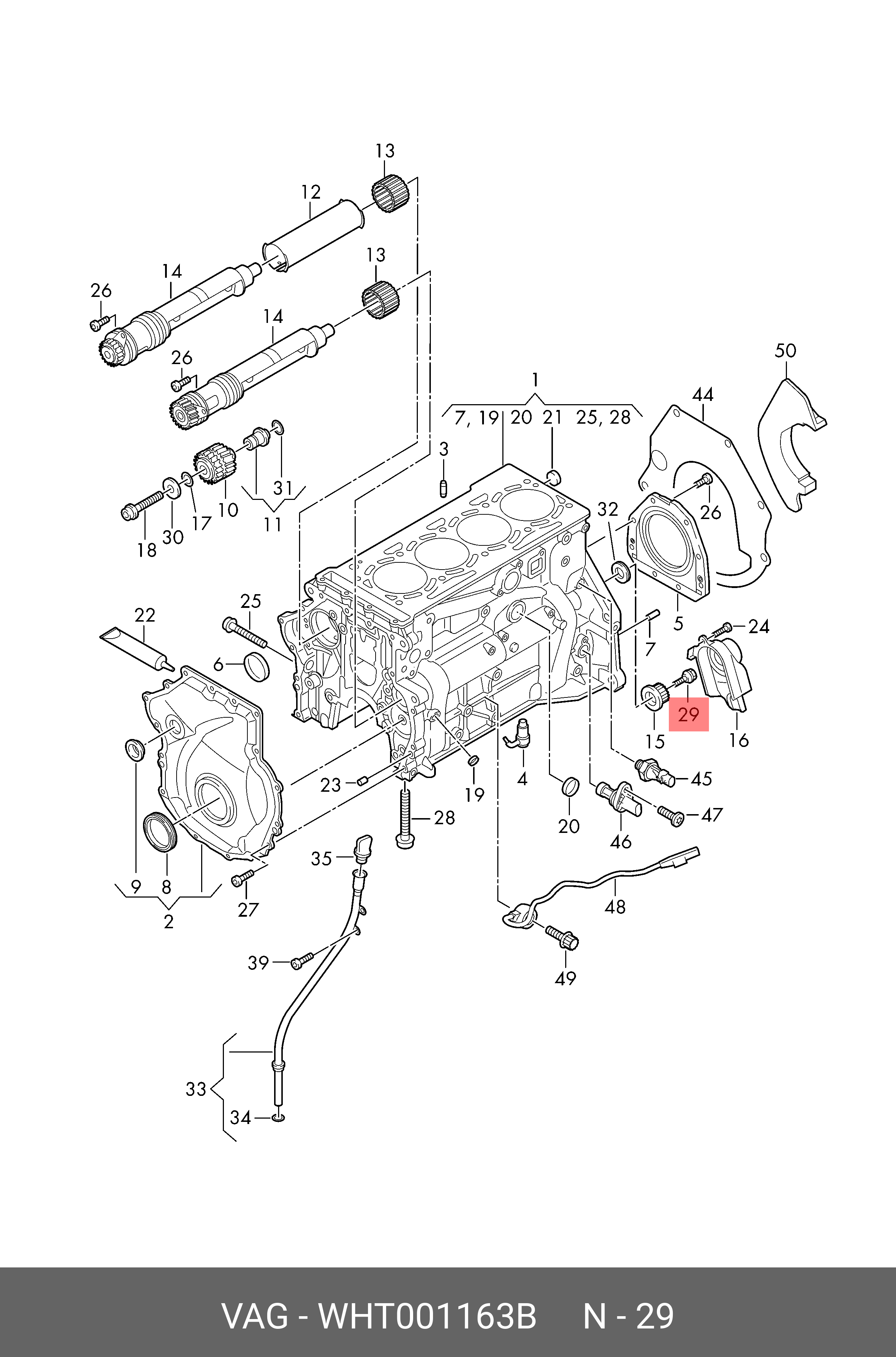 Wht 001 702 WHT 001 163 B VAG BOLT
