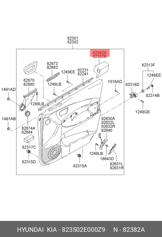 COVER ASSY-FR DR A/REST,LH