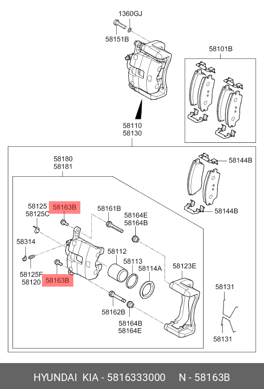 Болт пальца направляющего суппорта M8X1.0 L22 B12 S14 HR10.9