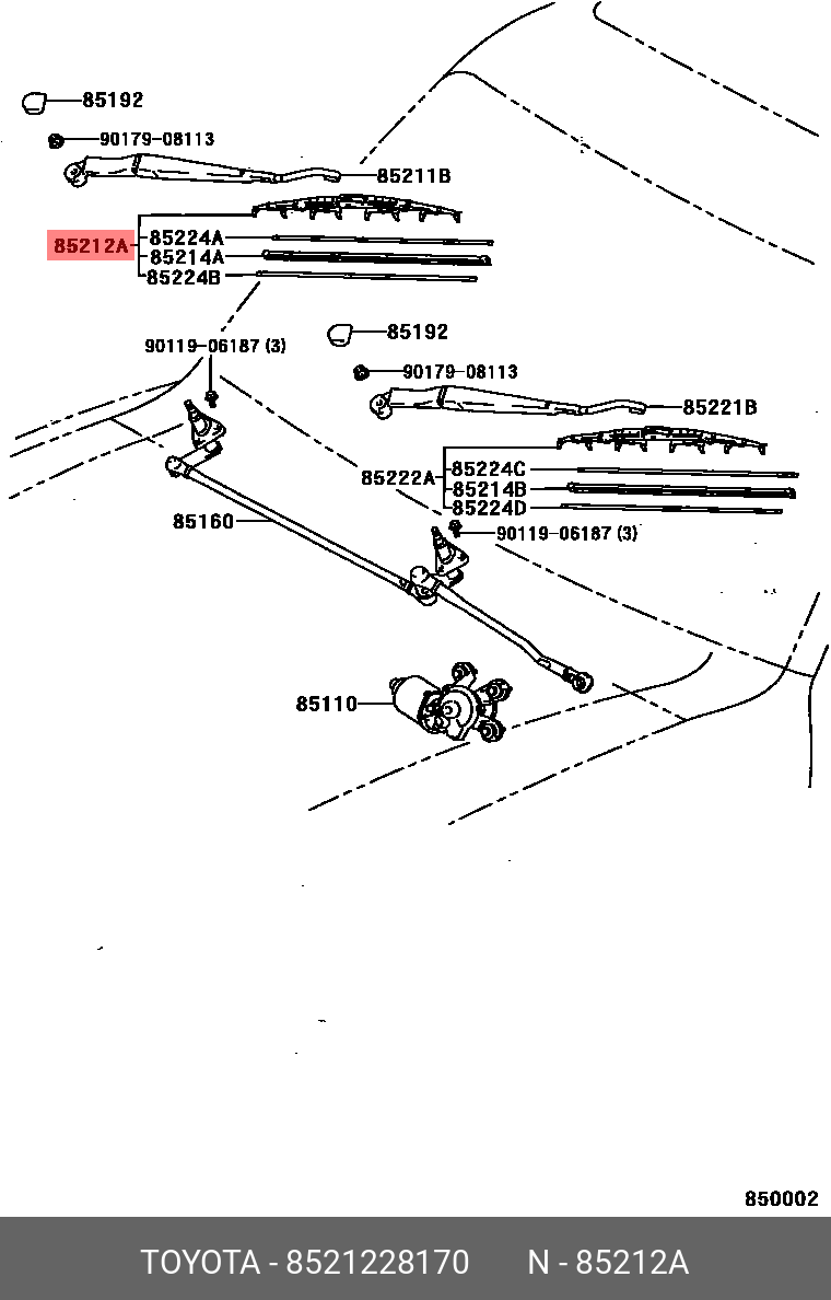 Front wiper blade, right