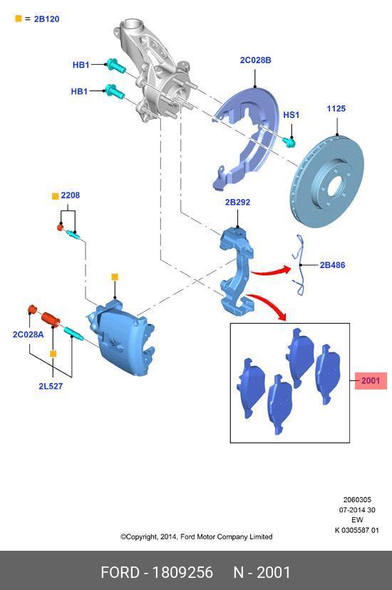 1809256 FORD PAD KIT, DISC BRAKE