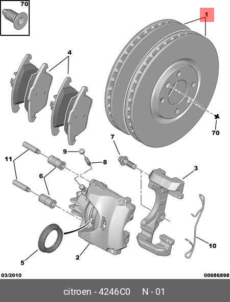 Front brake discs, set