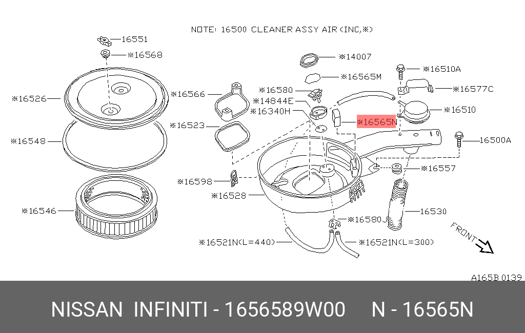 16565-89W00 NISSAN FILTER ASSY, CABIN AIR