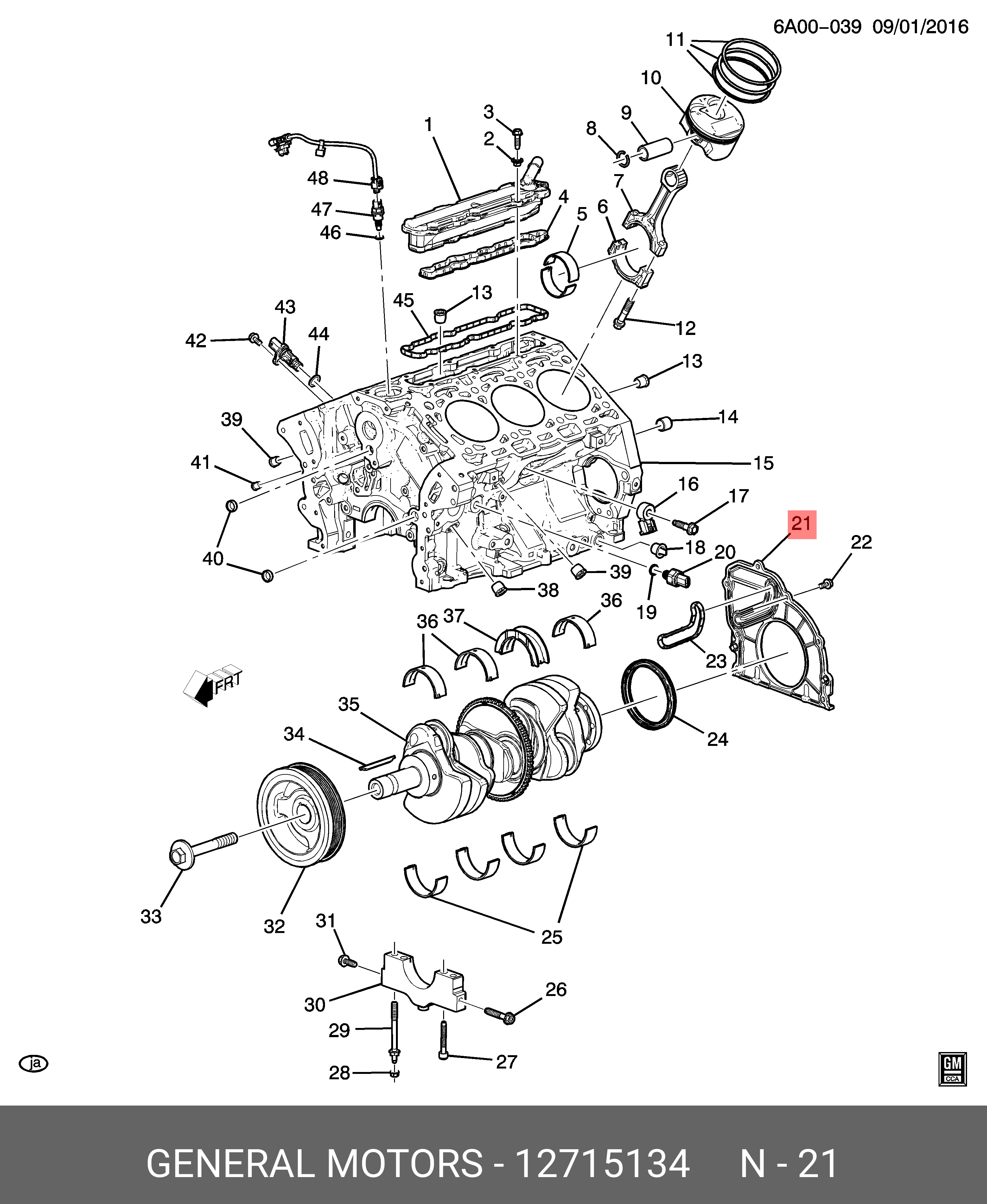 12715134 GENERAL MOTORS Housing Cr/Rr Seal