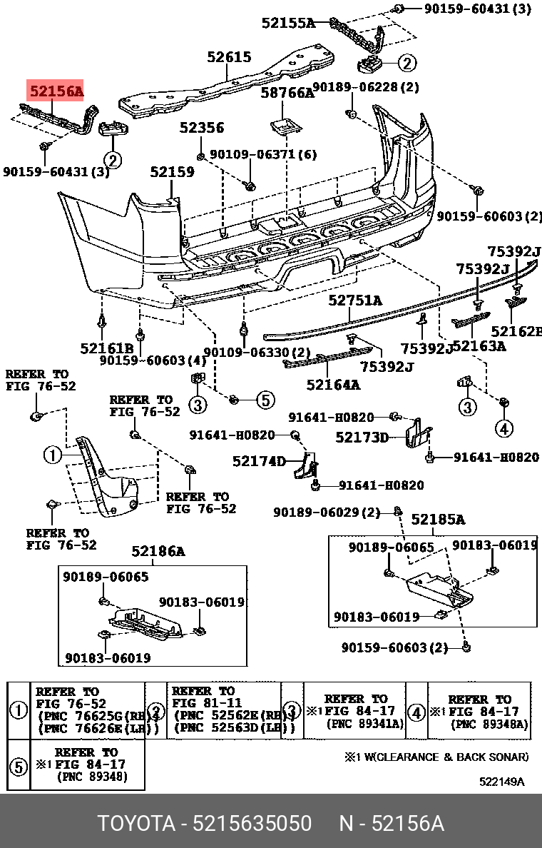 Support Rr. Bumper 52156-35050 TOYOTA LEXUS SUPPORT RR BUMPER