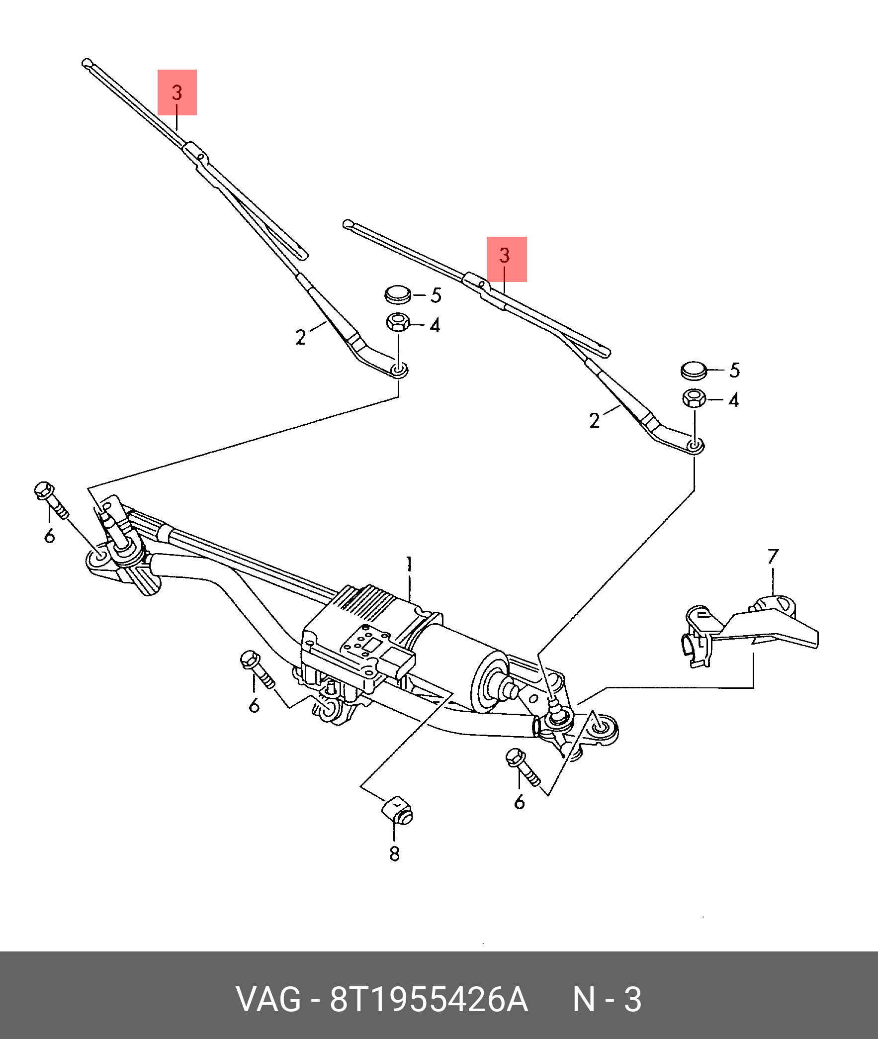 Front wiper blade, right