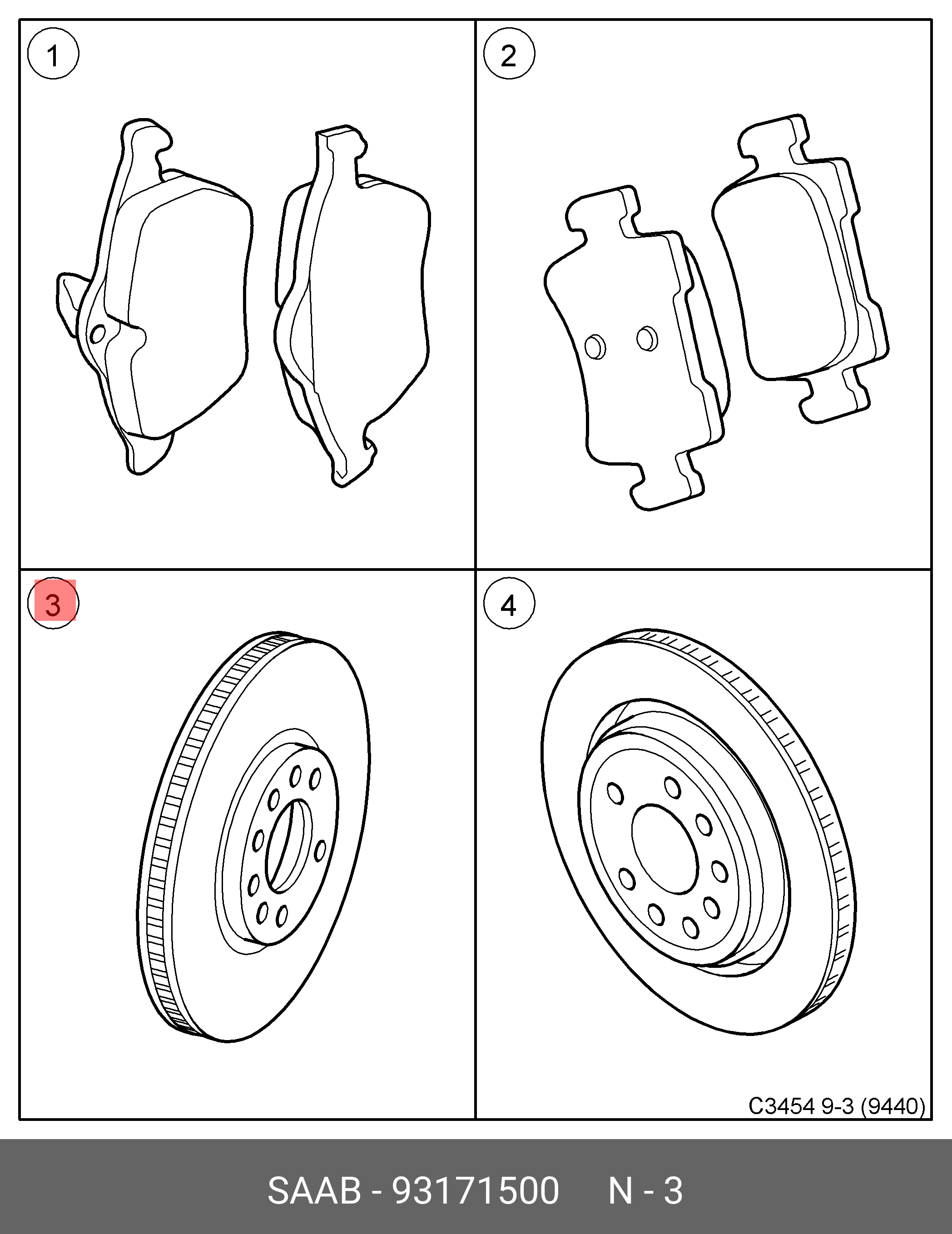 Front brake discs, set