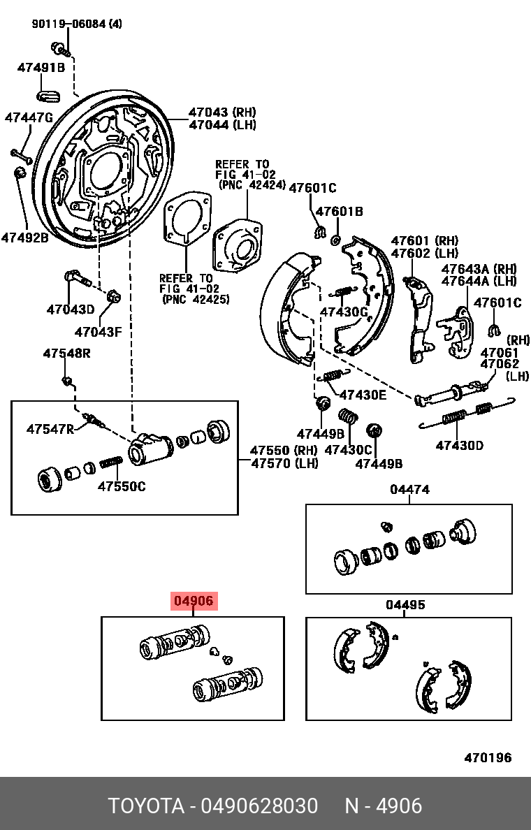 04906-28030 TOYOTA LEXUS CUP KIT WHEEL