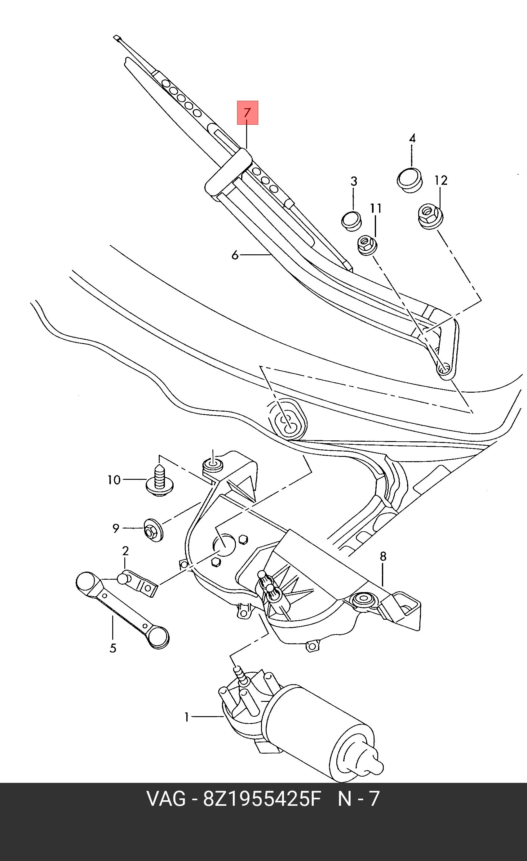 Wiper blade set, front