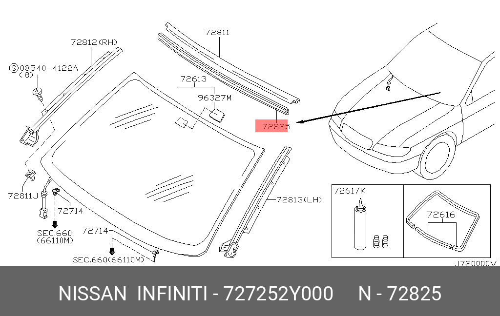 72725-2Y000 NISSAN FASTENER-MOUL
