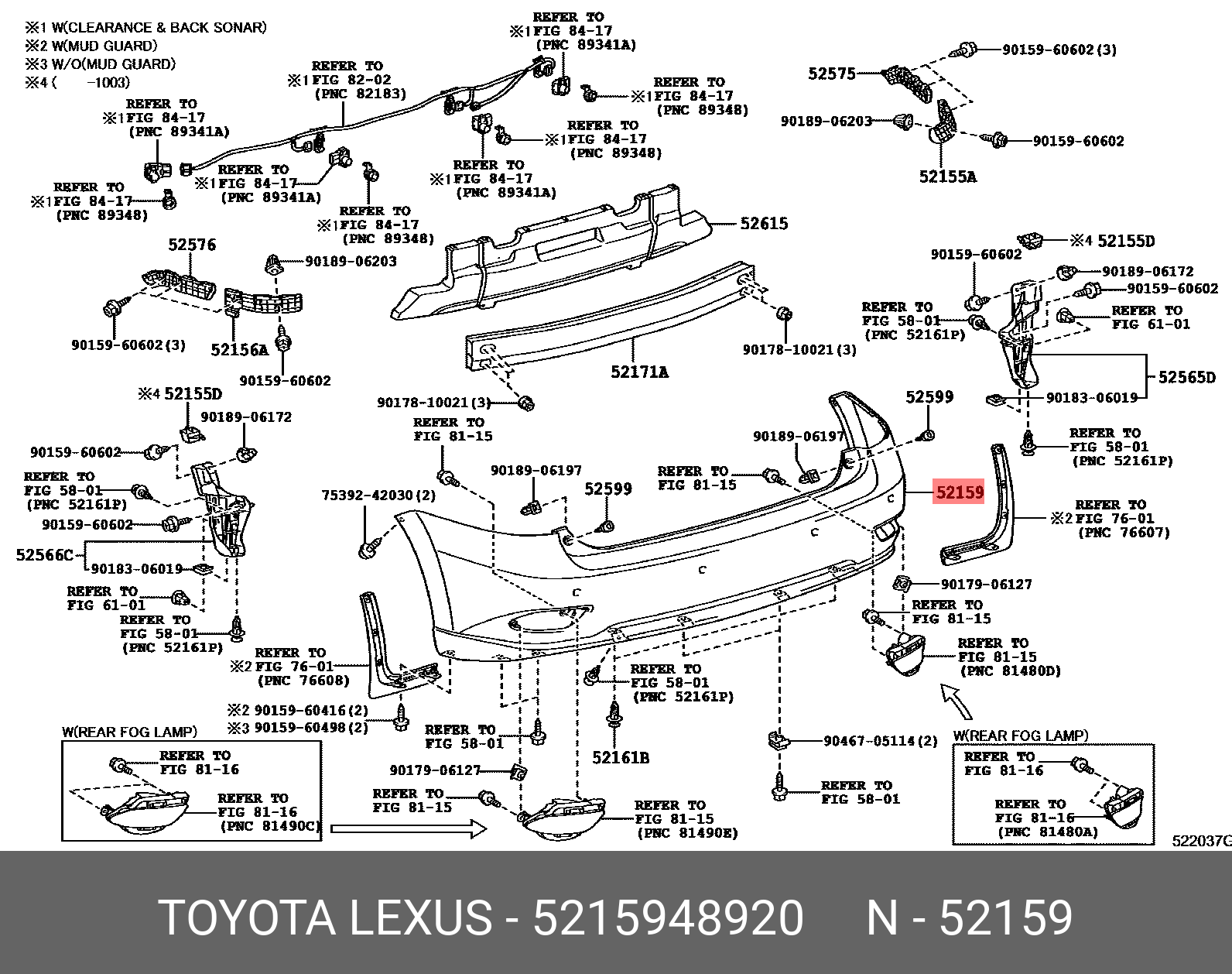 Lexus RX350 10-15 BUMPER REAR - 52159-48920 | Spare Parts Shop ...