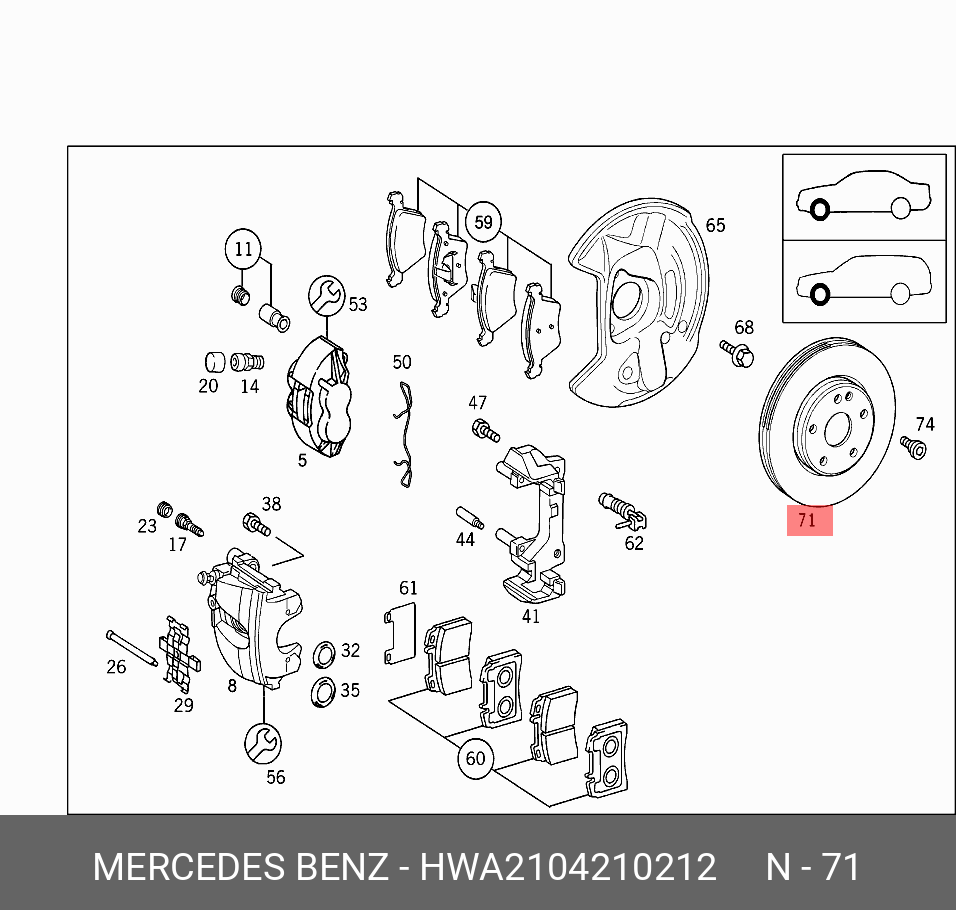 Front brake disc, right