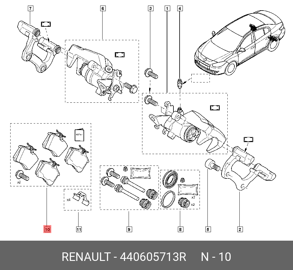 SET PLACUTE FRANA SPATE CLIO 4/MEGAN 3/MEGANE 4