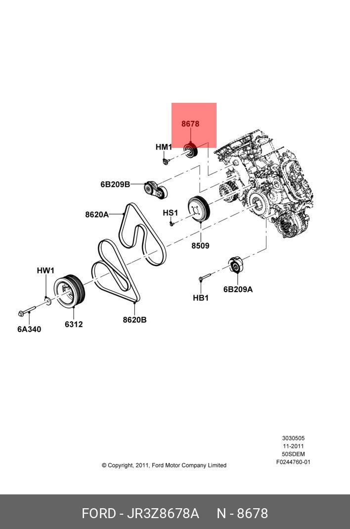 JR3Z-8678-A FORD PULLY IDLER