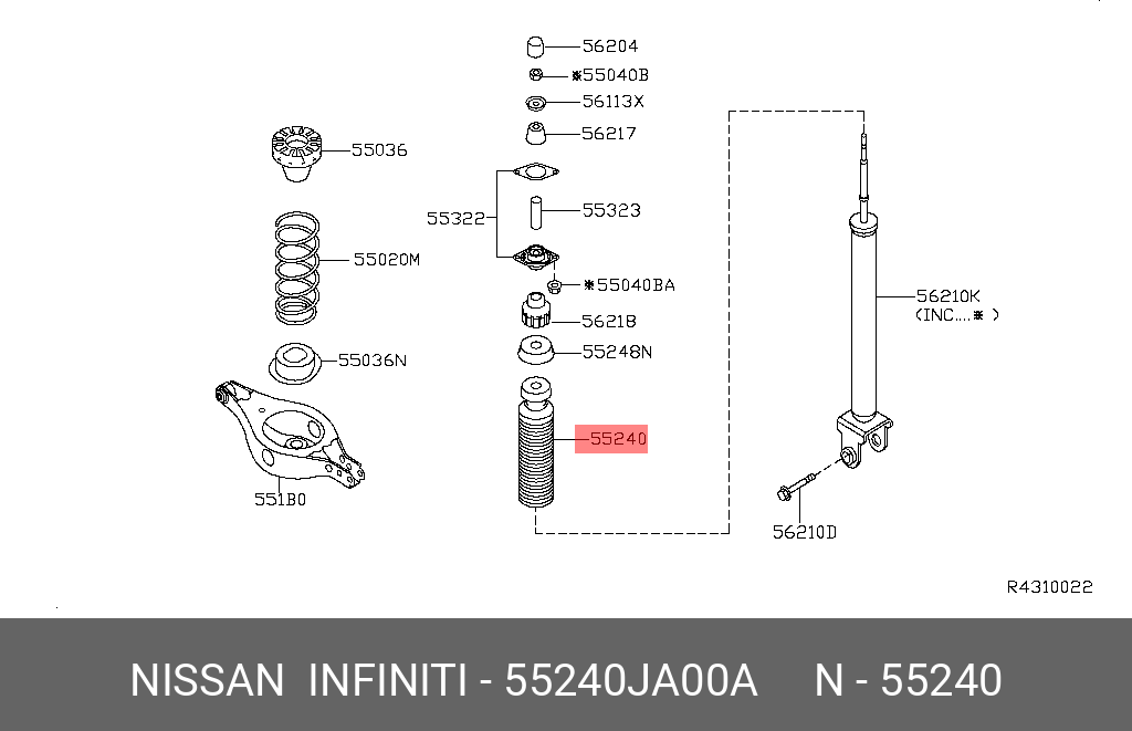 Пыльник стойки Nissan Teana 14-20 / Altima 06-18
