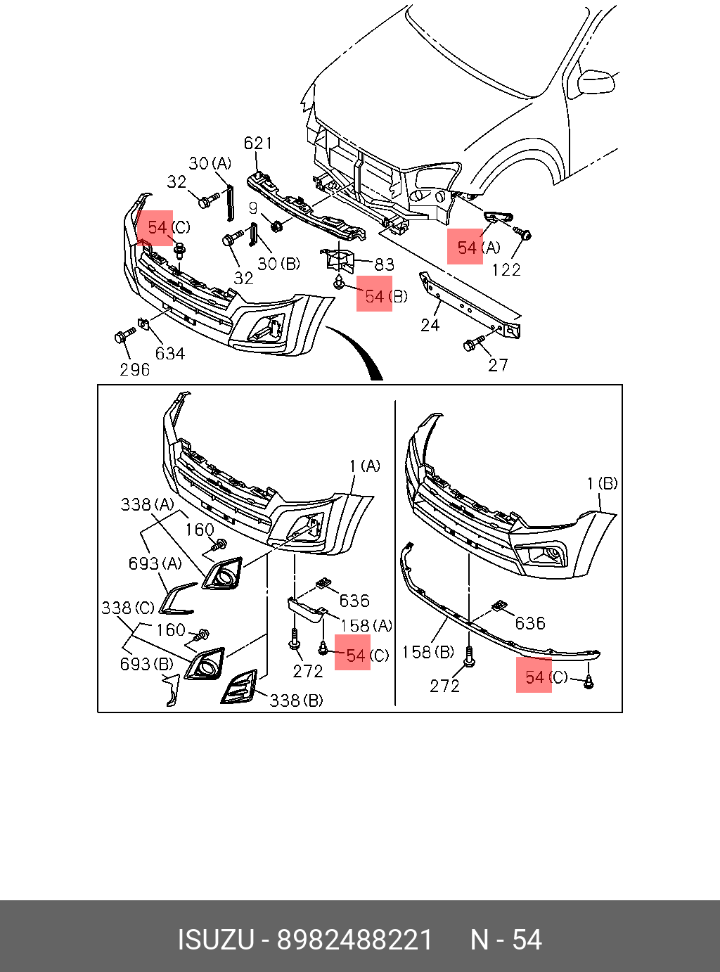8-98248-822-1 ISUZU RETAINER FRT B