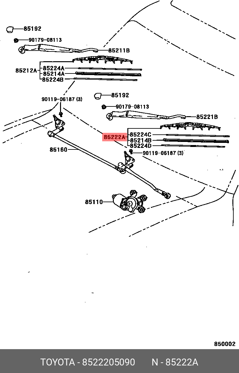 Front wiper blade, right