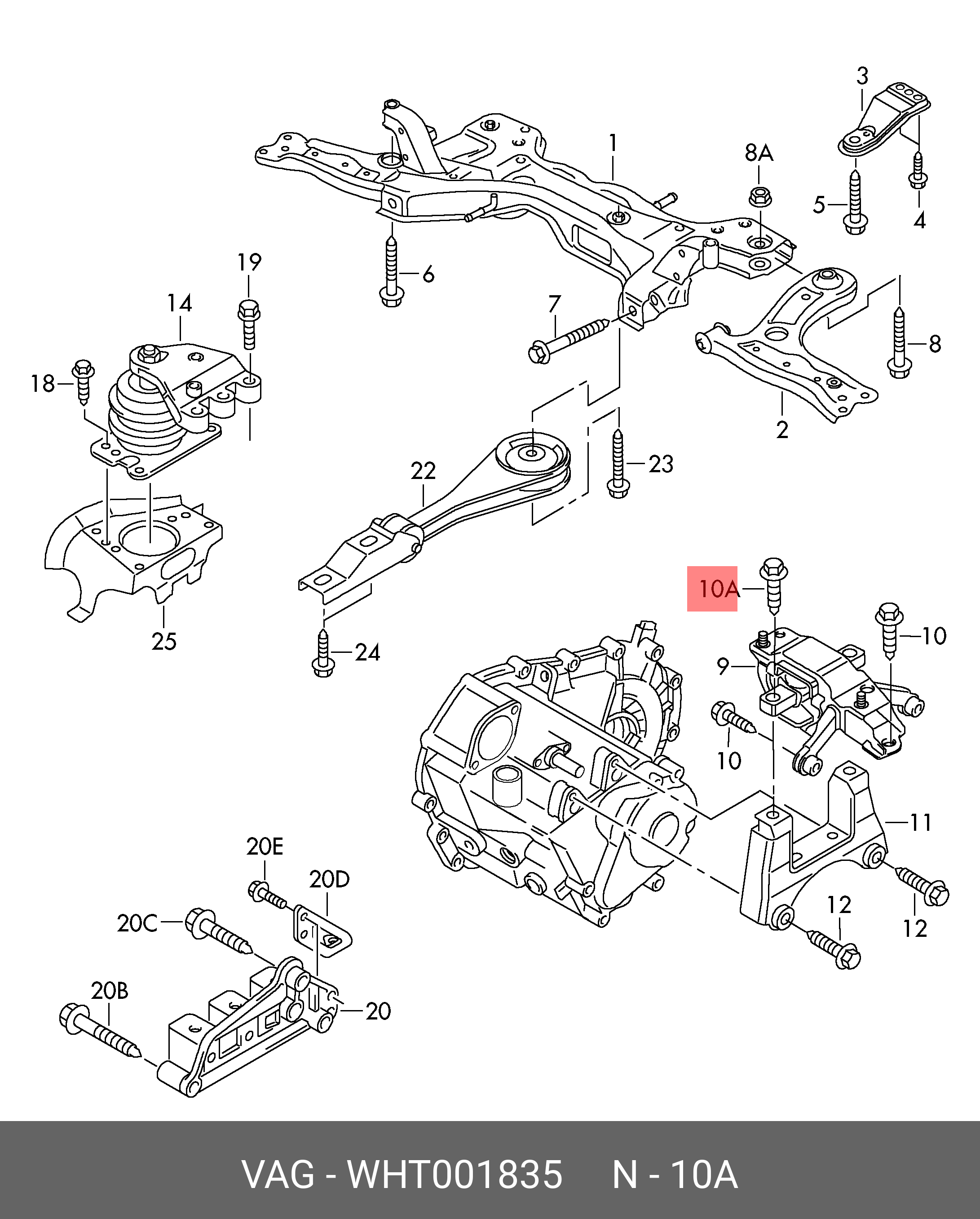 WHT 001 835 VAG BOLT