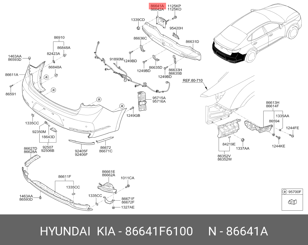 86641F6100 HYUNDAI KIA Bumper reinforcement bracket
