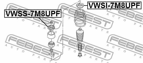 Vwss VWSS-7M8UPF FEBEST FRONT SHOCK ABSORBER MOUNTING