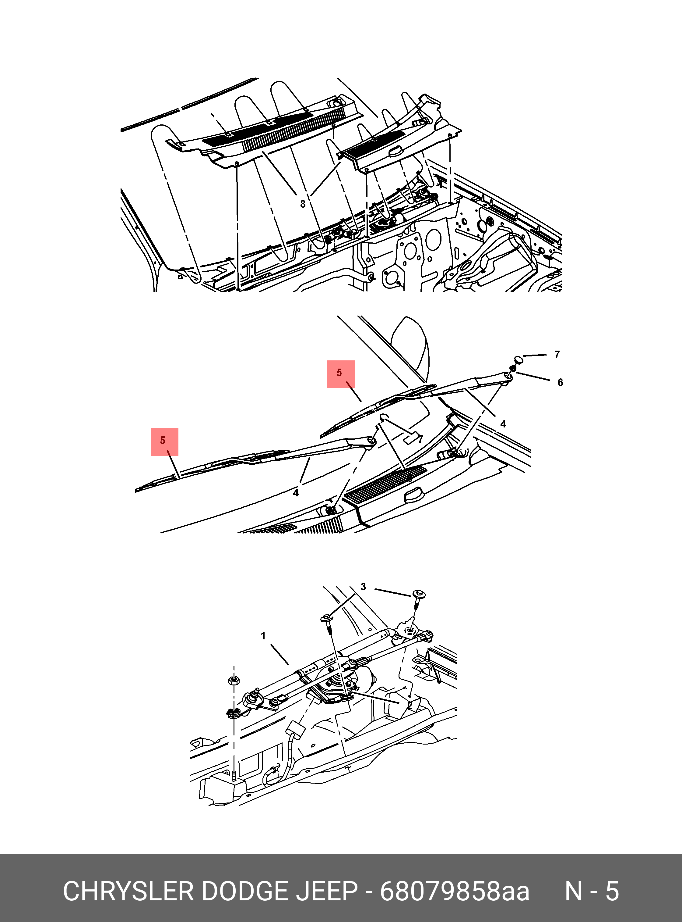 Front wiper blade, right