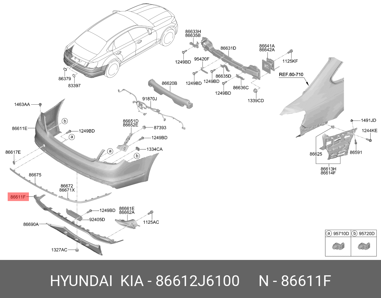 86612J6100 HYUNDAI KIA Bumper lining