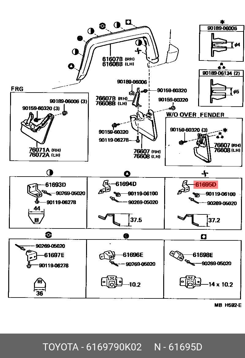 61697-90K02 TOYOTA LEXUS BRACKET