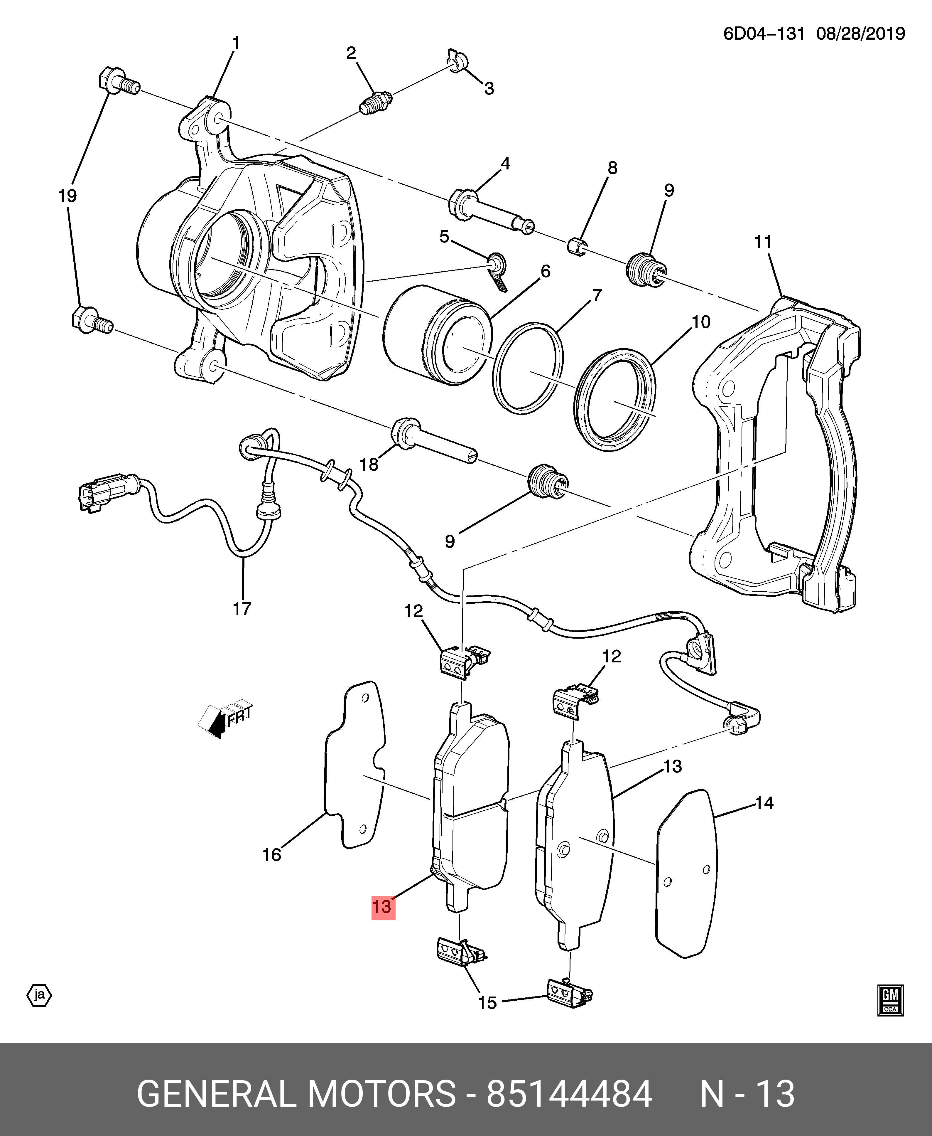 85144484 GENERAL MOTORS PAD KIT FRT DIISC BRK