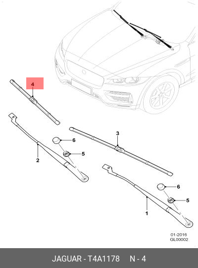 Front wiper blade, right