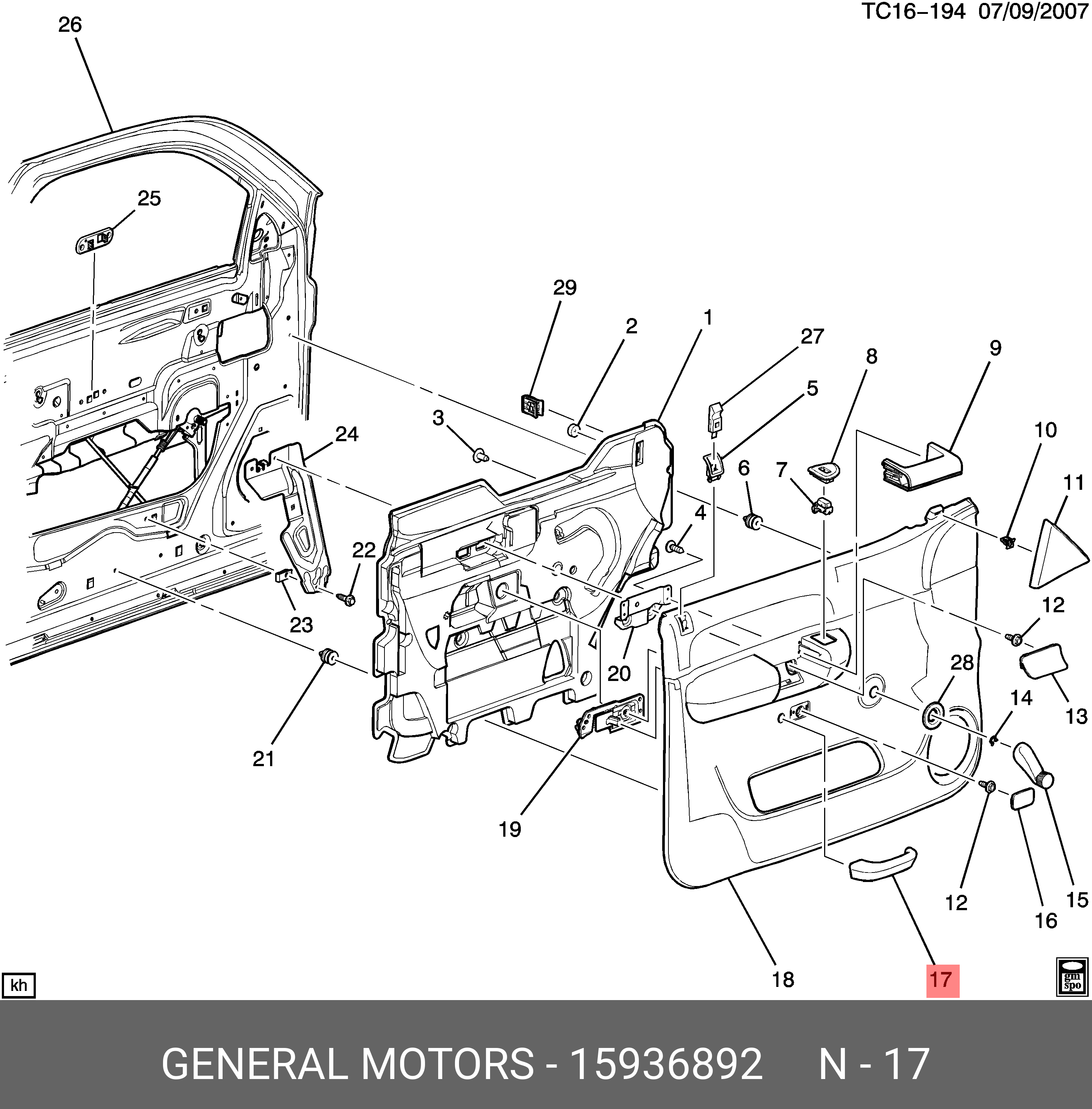15936892 GENERAL MOTORS Part