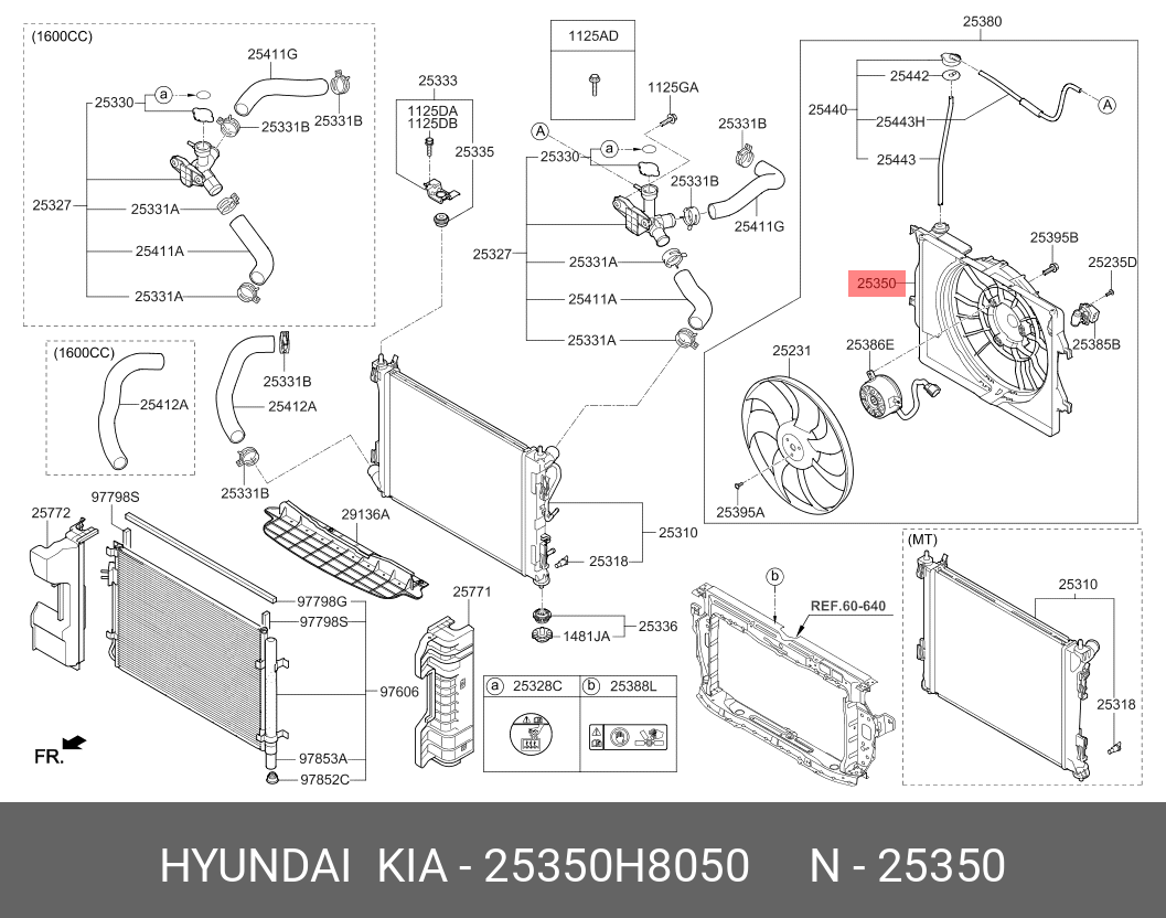 25350H8050 HYUNDAI KIA Radiator diffuser