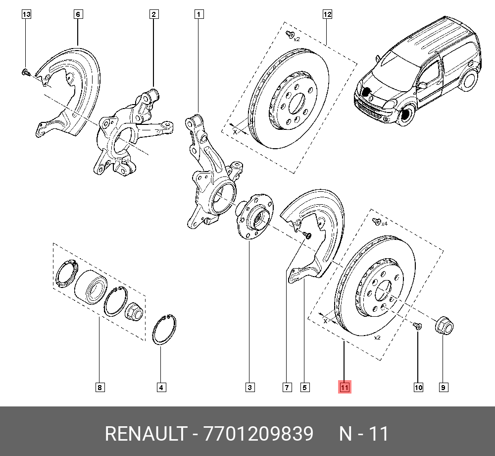 Front brake discs, set