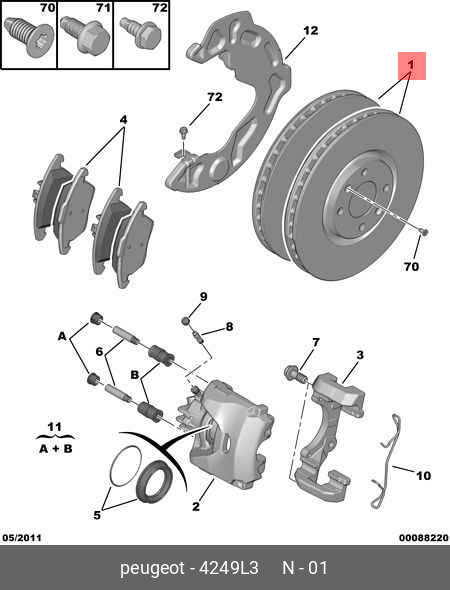 Front brake disc