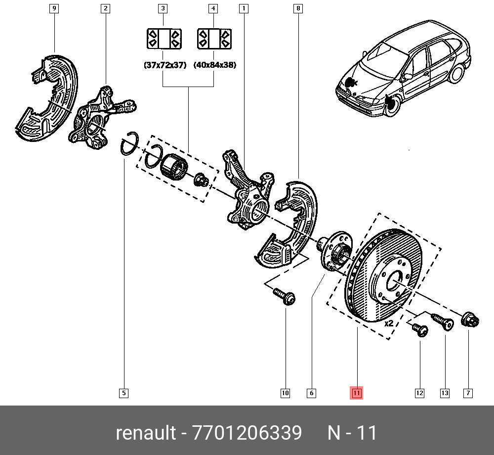 Front brake discs, set